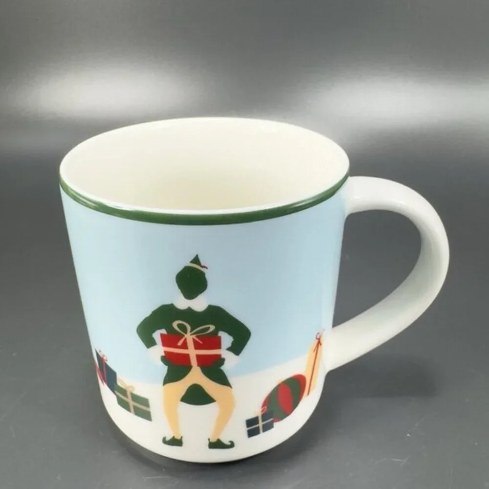 Williams Sonoma Christmas Holiday Elf Coffee Mug Cup‎ Ceramic New With Stickers